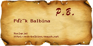 Pók Balbina névjegykártya